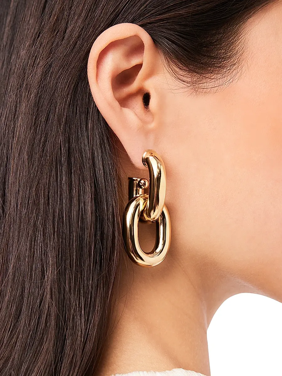 Rabanne Women's Extra-Large Double-Link Goldtone Earrings - Gold | Thumbnail 2 Rabanne Women's Extra-Large Double-Link Goldtone Earrings - Gold | Thumbnail 2