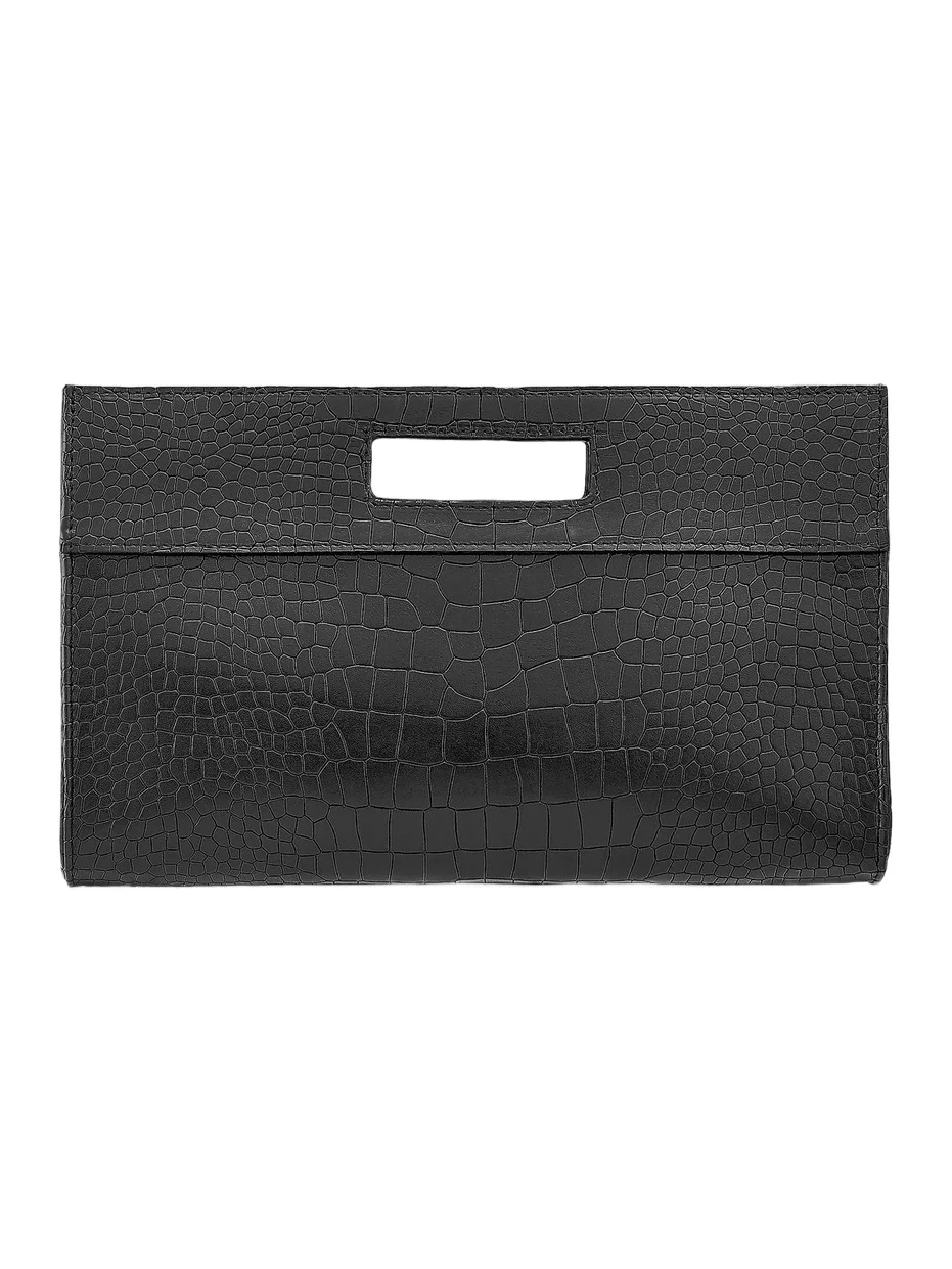 GiGi New York Women's Remy Croc-Embossed Leather Clutch