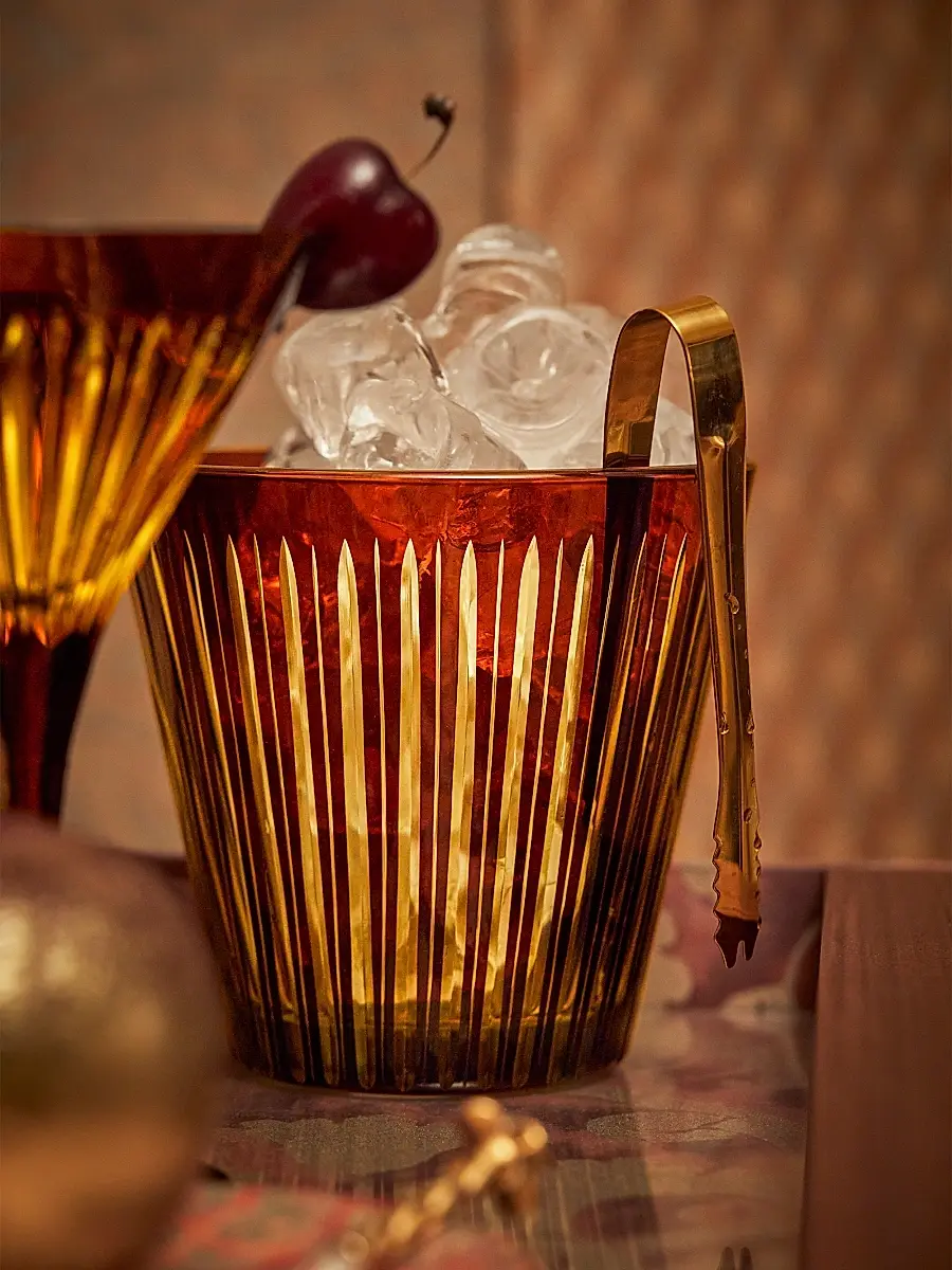 L'Objet Prism Glass Ice Bucket With Tongs | Thumbnail 5