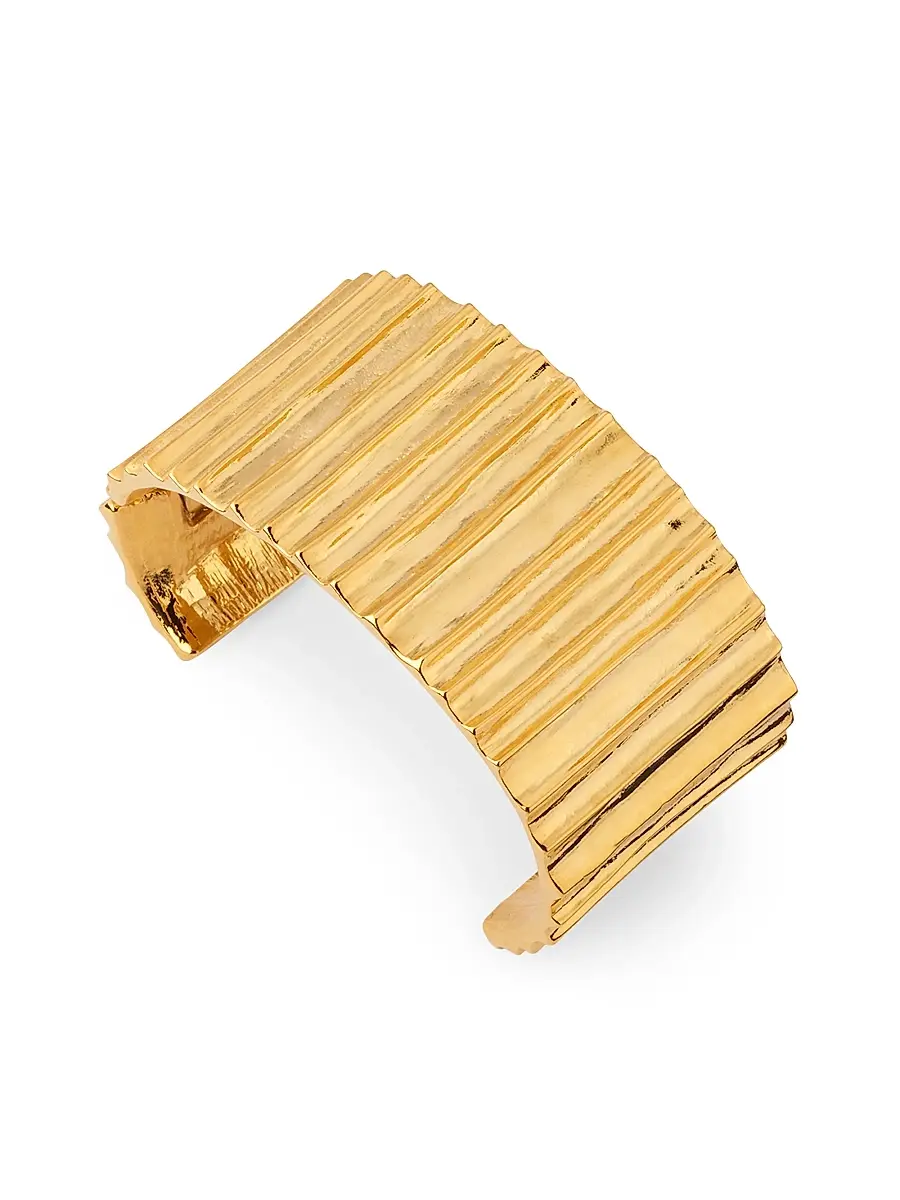 KENNETH JAY LANE Women's Goldtone Ribbed Cuff Bracelet | Thumbnail 3