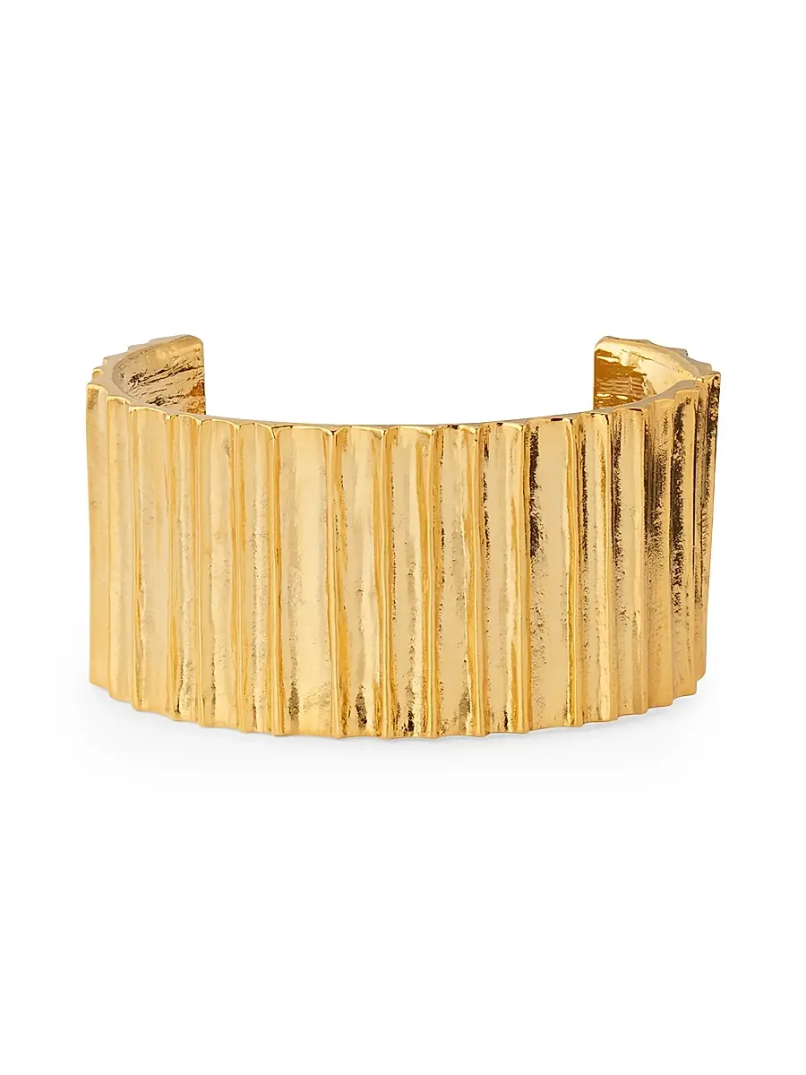 KENNETH JAY LANE Women's Goldtone Ribbed Cuff Bracelet