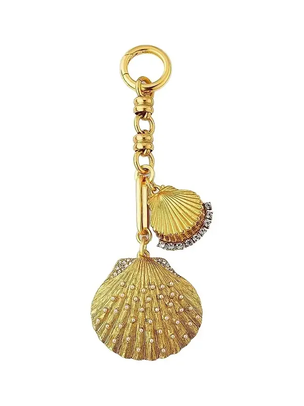 Women's Calico Crystal, Imitation Pearl & 24K-Gold-Plated Bag Charm Women's Calico Crystal, Imitation Pearl & 24K-Gold-Plated Bag Charm