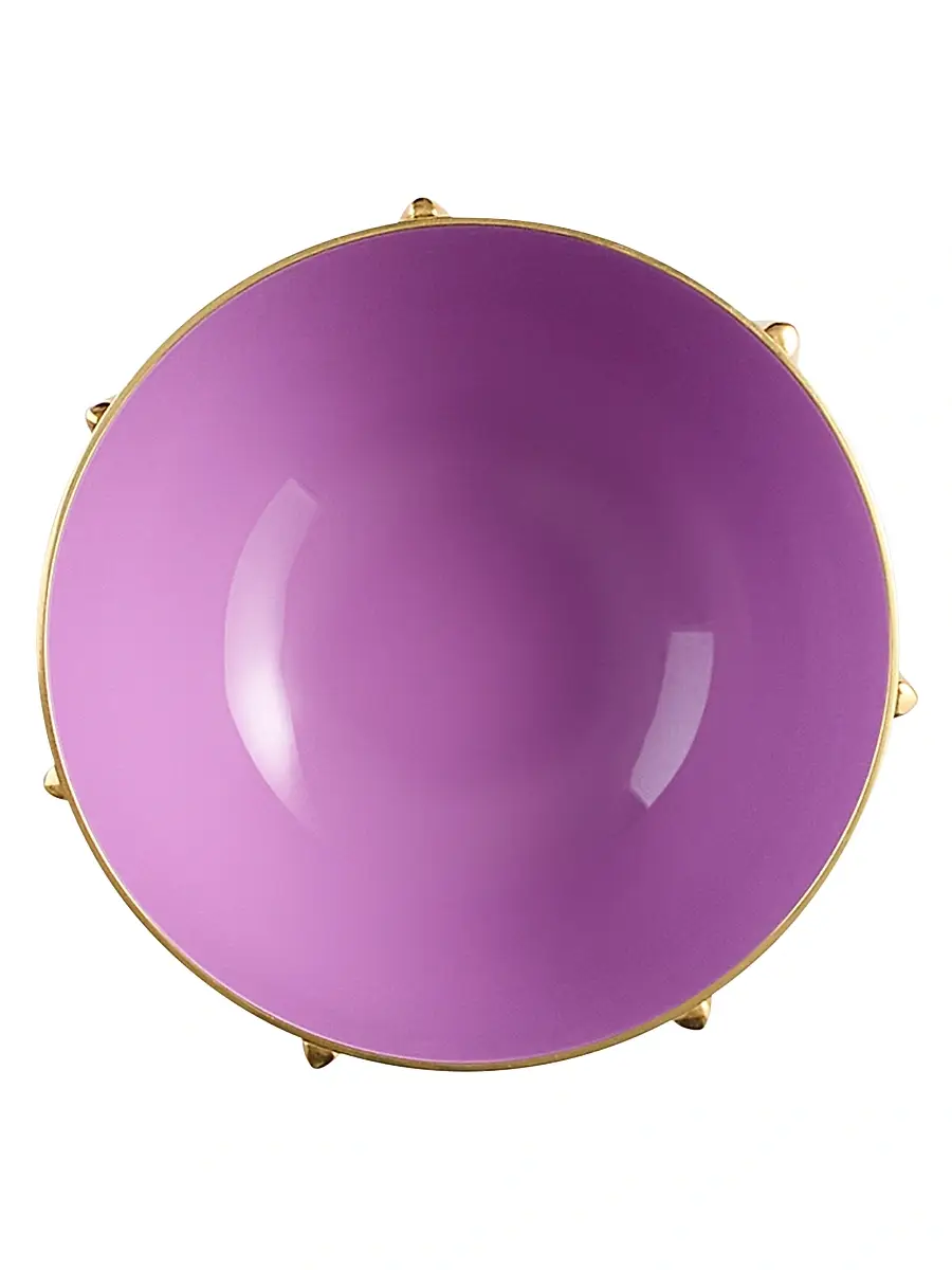 Jonathan Adler Oscar Enamel & Brass Bowl - Purple | Thumbnail 3
