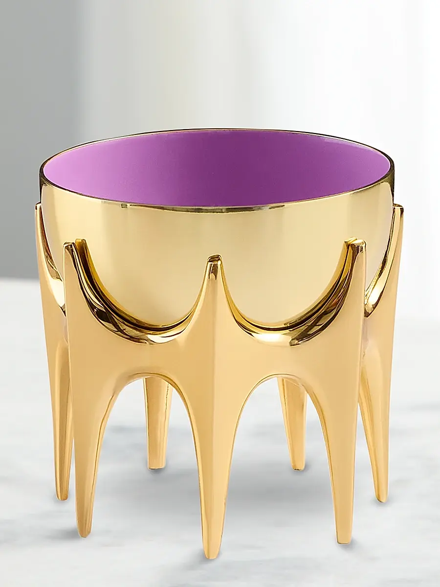 Jonathan Adler Oscar Enamel & Brass Bowl - Purple | Thumbnail 4