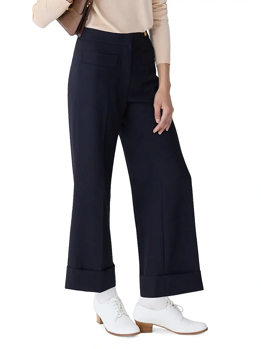 Callas Milano Women's Brody Cropped-Cuff Pants - Navy | Thumbnail 5 Callas Milano Women's Brody Cropped-Cuff Pants - Navy | Thumbnail 5