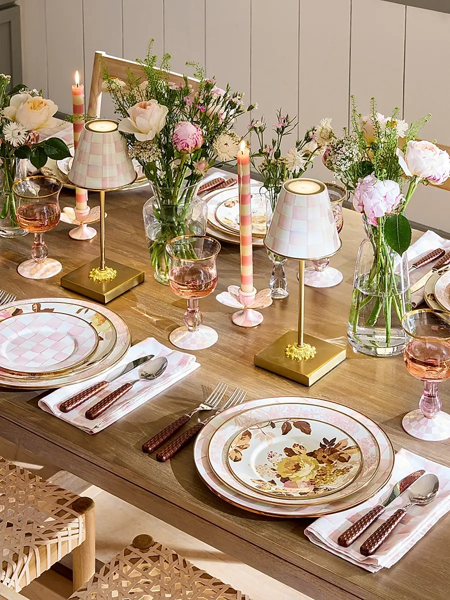 MacKenzie-Childs Rosy Check Butterfly Candle Holders, Set of 2 | Thumbnail 4