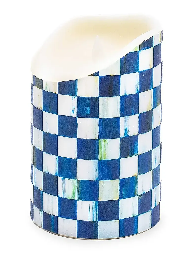 MacKenzie-Childs Royal Check Flicker Pillar Candle