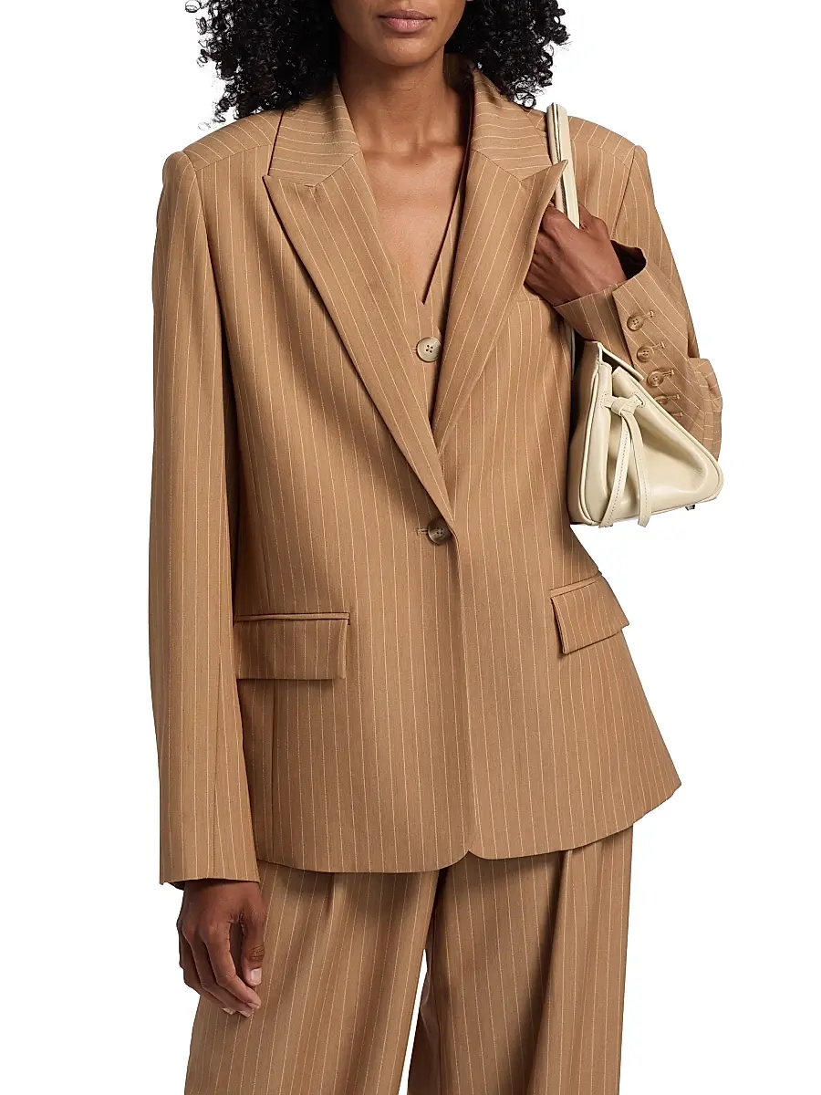 Toccin Women's Willa Boyfriend Pinstriped Blazer | Thumbnail 3 Toccin Women's Willa Boyfriend Pinstriped Blazer | Thumbnail 3