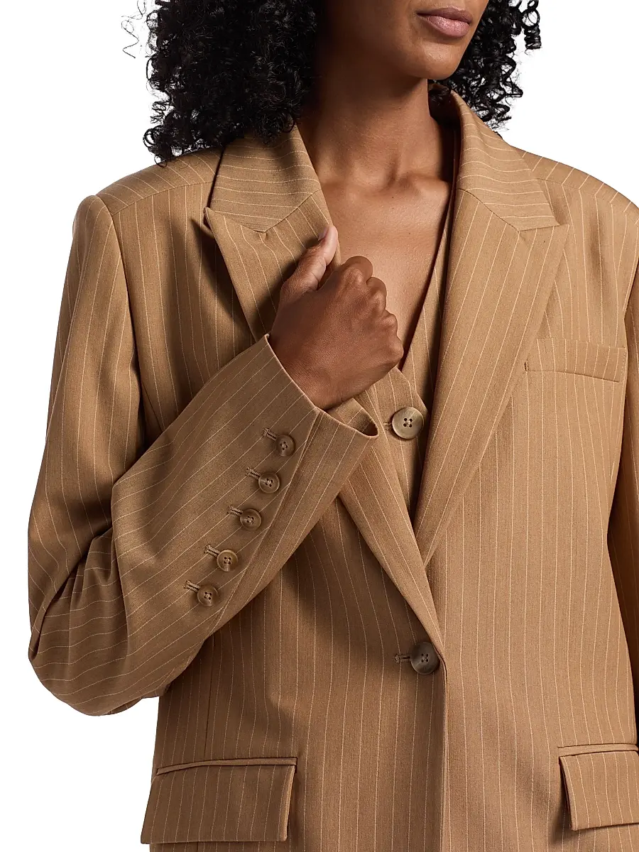 Toccin Women's Willa Boyfriend Pinstriped Blazer | Thumbnail 6 Toccin Women's Willa Boyfriend Pinstriped Blazer | Thumbnail 6