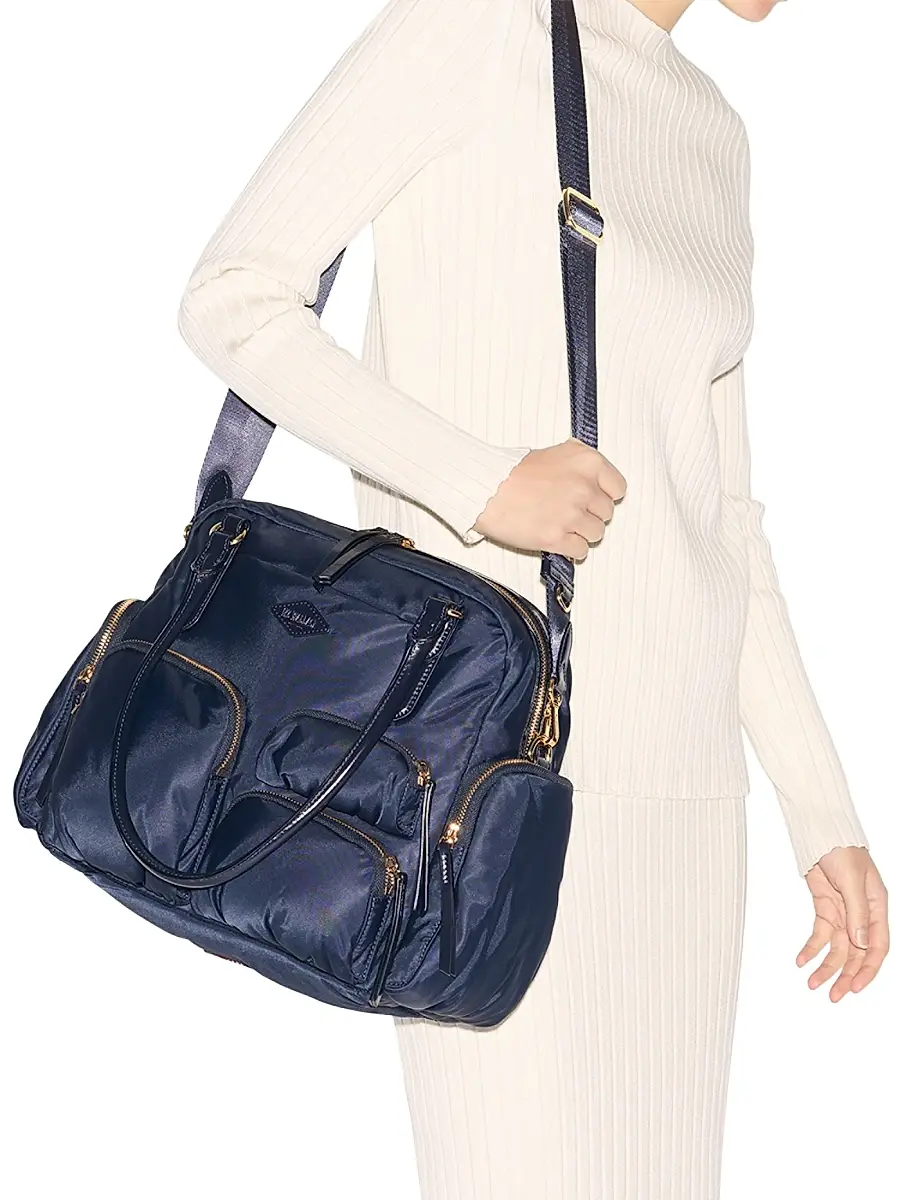 MZ Wallace Women's Chelsea Zip-Pouch Shoulder Bag - Navy | Thumbnail 3