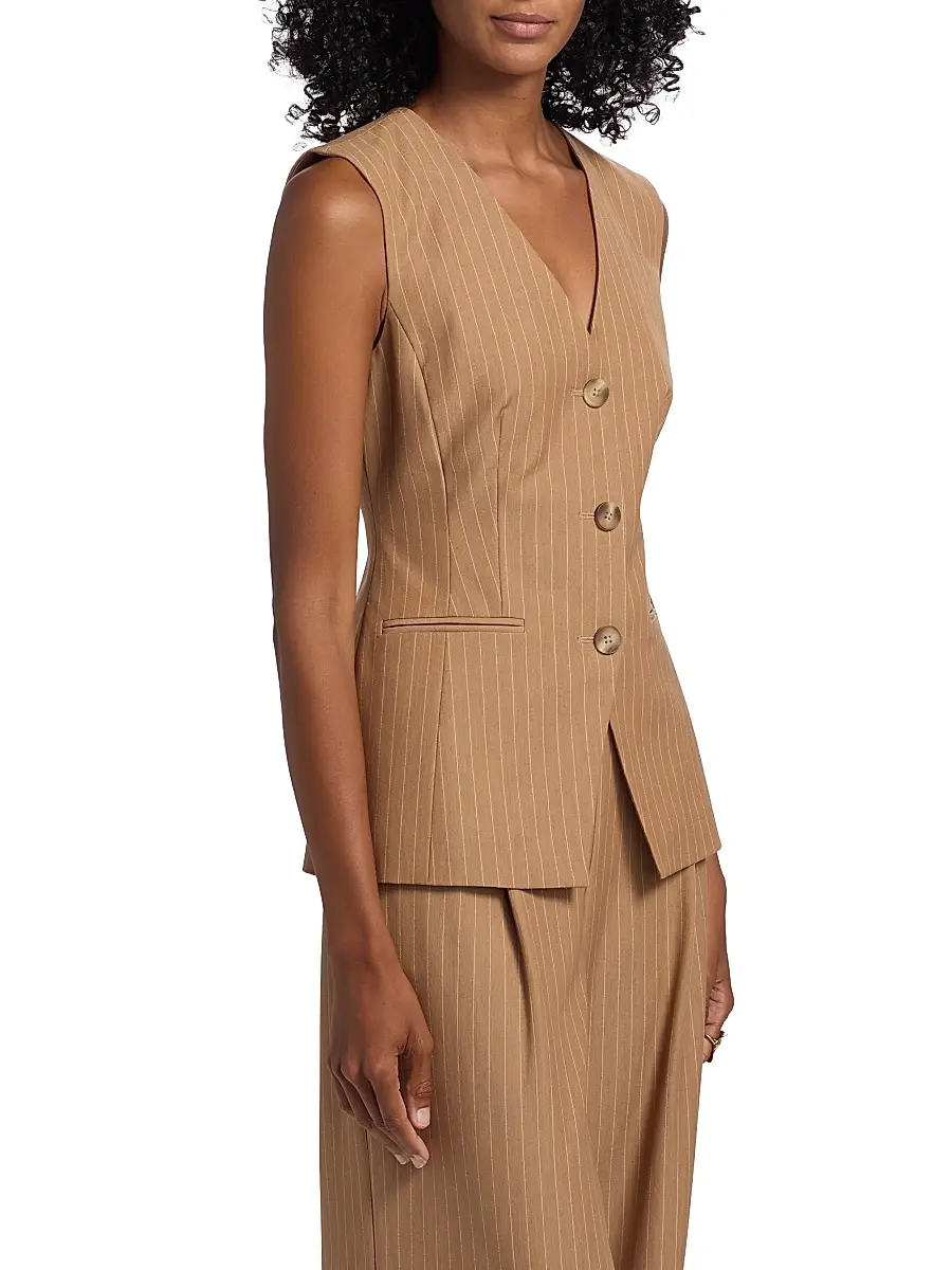 Toccin Women's Tibbie Pinstriped Cutaway Vest | Thumbnail 4 Toccin Women's Tibbie Pinstriped Cutaway Vest | Thumbnail 4