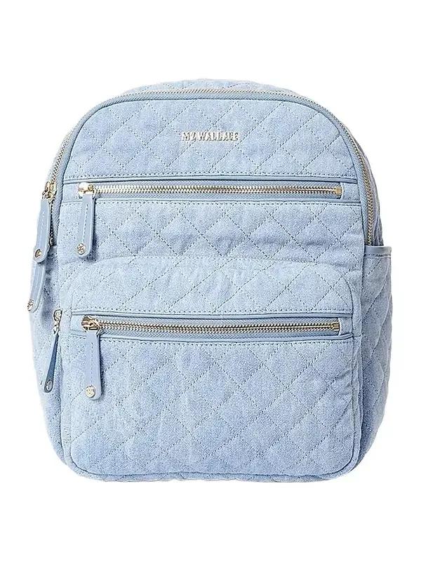 MZ Wallace Women's Small Crosby Quilted Denim Backpack