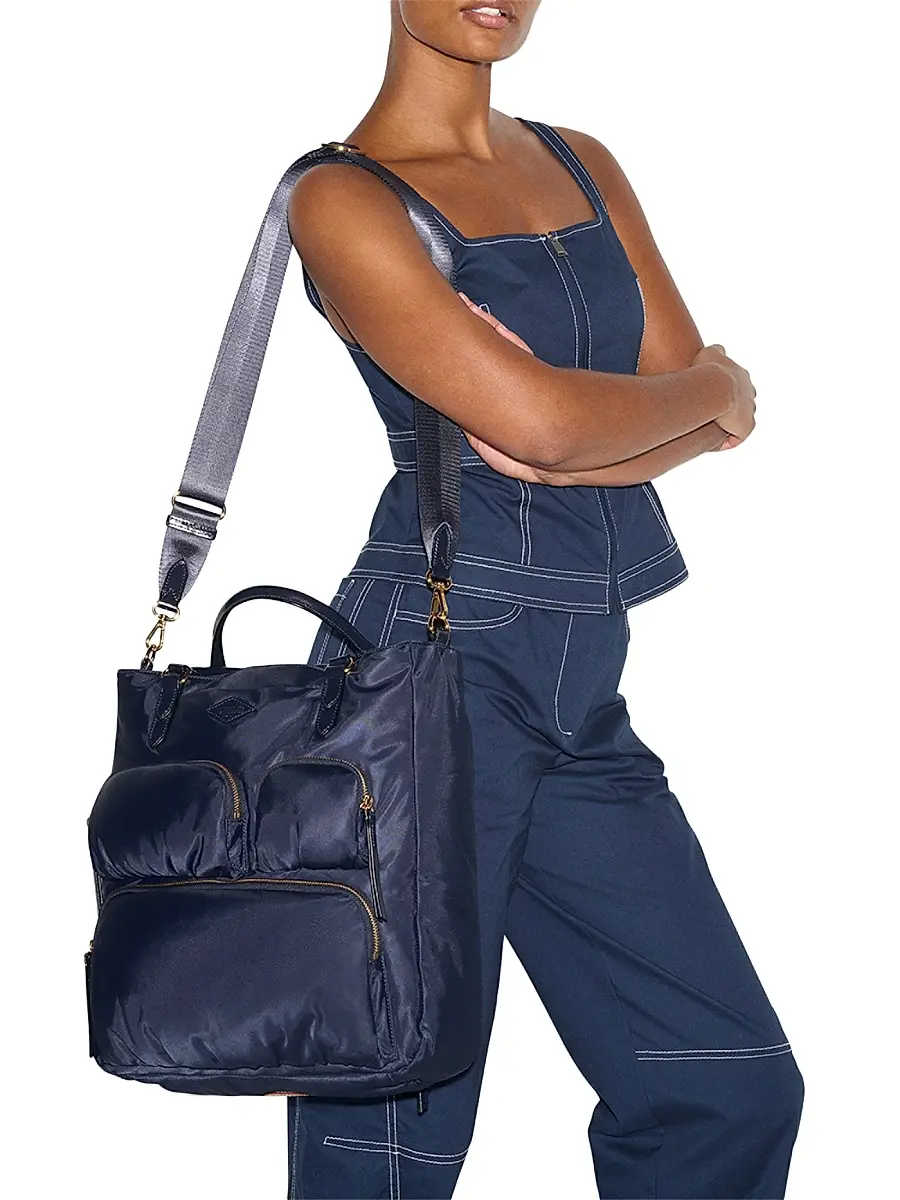 MZ Wallace Women's Chelsea Helmet Logo Tote Bag - Blue | Thumbnail 2 MZ Wallace Women's Chelsea Helmet Logo Tote Bag - Blue | Thumbnail 2
