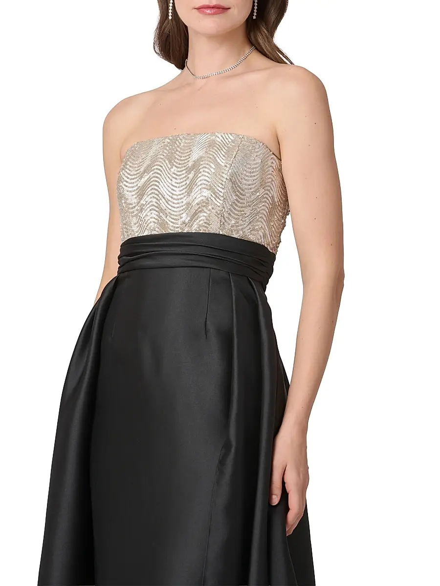 Shoshanna Women's Tilly Strapless Sequined Gown | Thumbnail 4 Shoshanna Women's Tilly Strapless Sequined Gown | Thumbnail 4