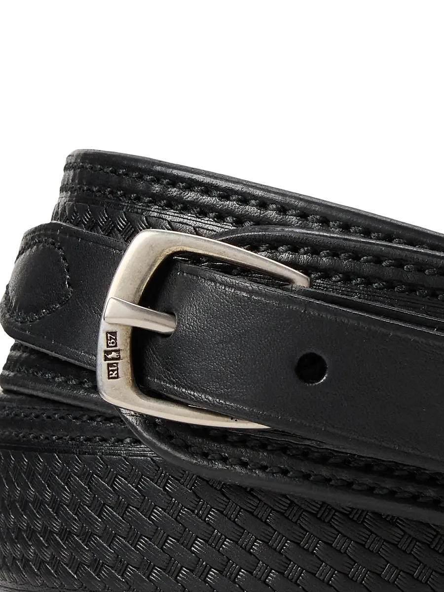 Polo Ralph Lauren Men's Western Woven Leather Belt | Thumbnail 3 Polo Ralph Lauren Men's Western Woven Leather Belt | Thumbnail 3