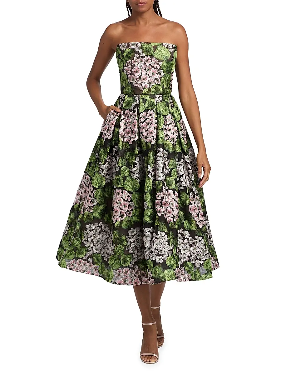 Bronx and Banco Women's Kate Floral Embroidered Corset Midi-Dress | Thumbnail 2 Bronx and Banco Women's Kate Floral Embroidered Corset Midi-Dress | Thumbnail 2