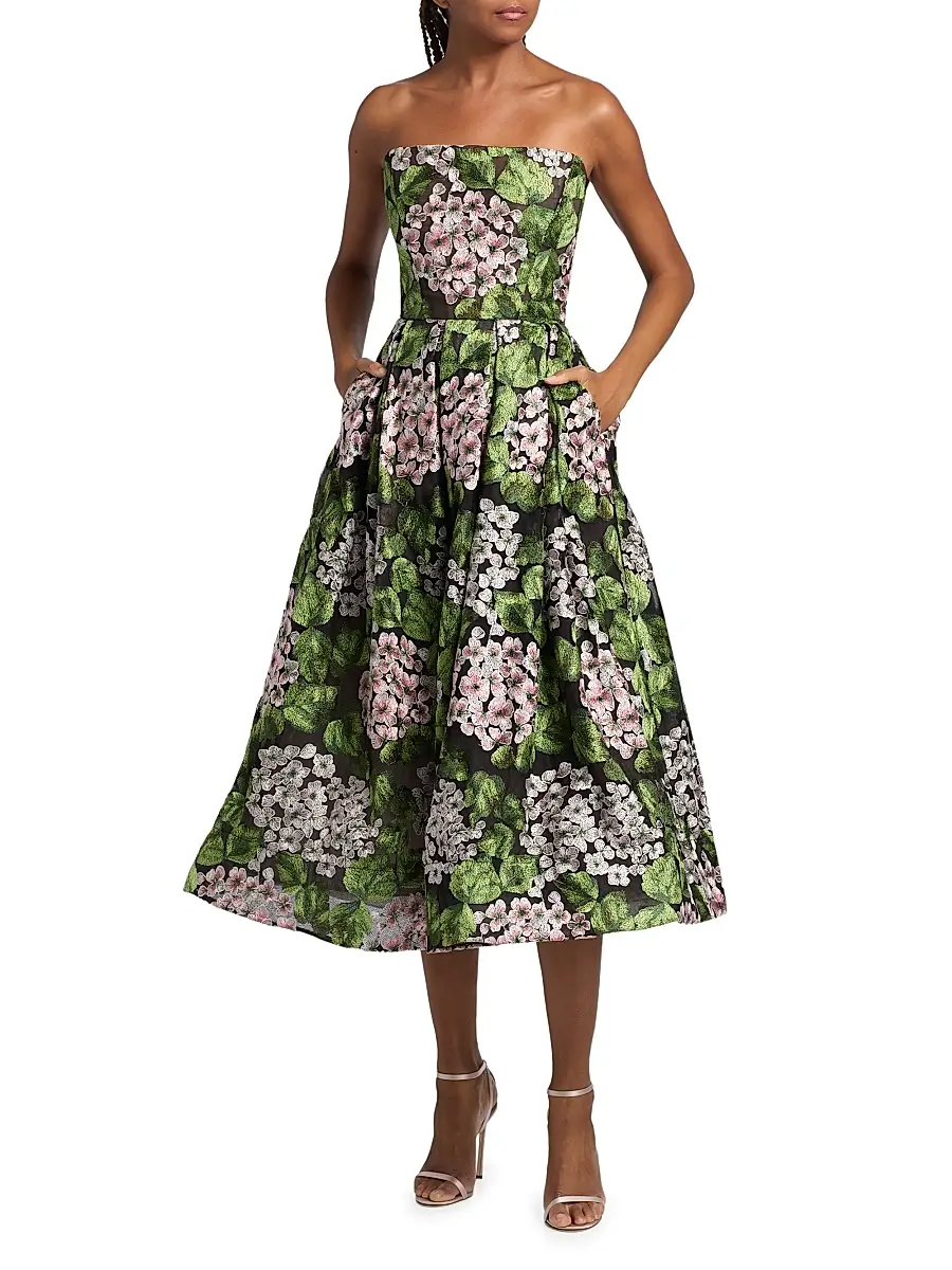 Bronx and Banco Women's Kate Floral Embroidered Corset Midi-Dress | Thumbnail 3 Bronx and Banco Women's Kate Floral Embroidered Corset Midi-Dress | Thumbnail 3