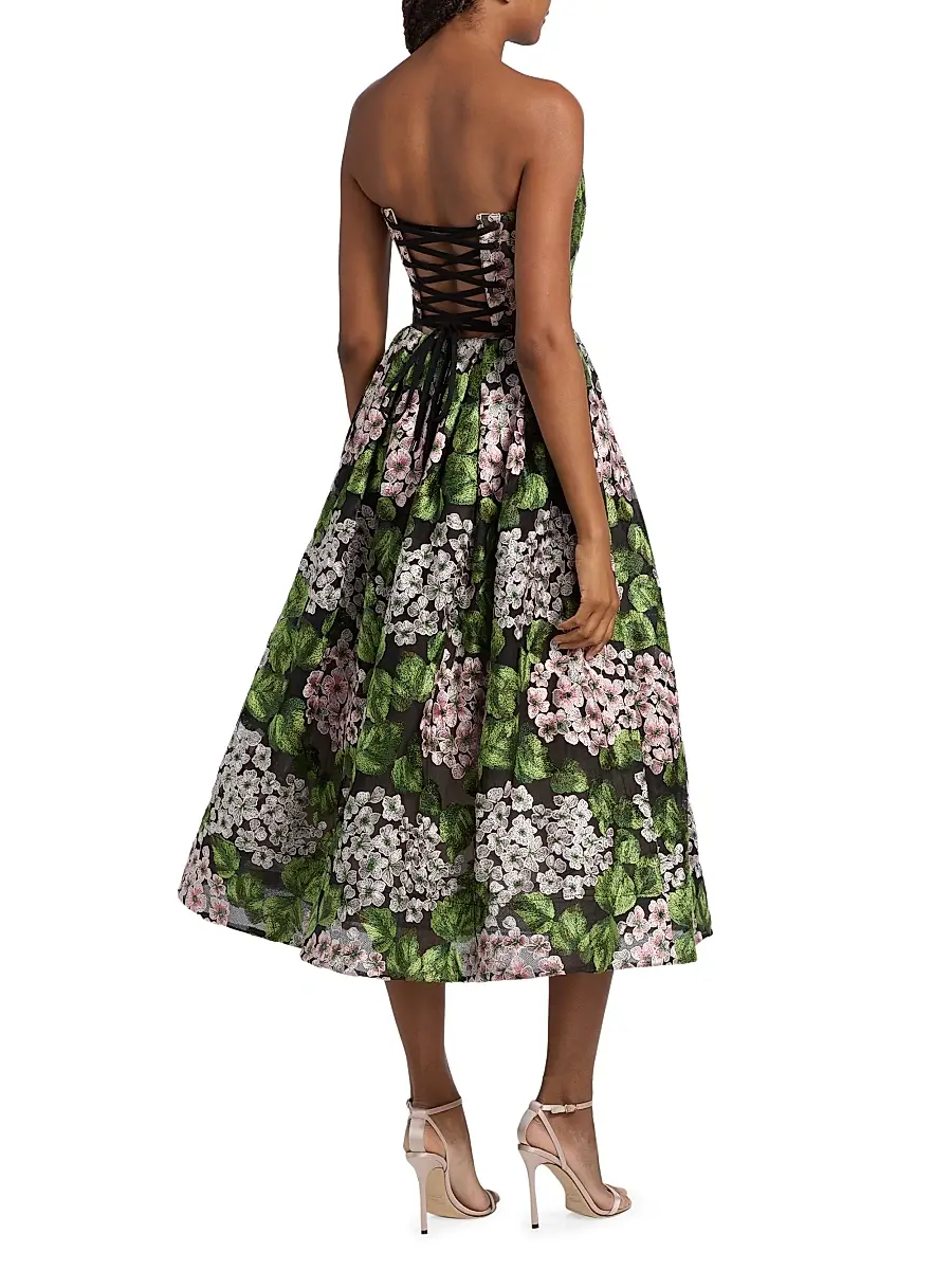Bronx and Banco Women's Kate Floral Embroidered Corset Midi-Dress | Thumbnail 5 Bronx and Banco Women's Kate Floral Embroidered Corset Midi-Dress | Thumbnail 5