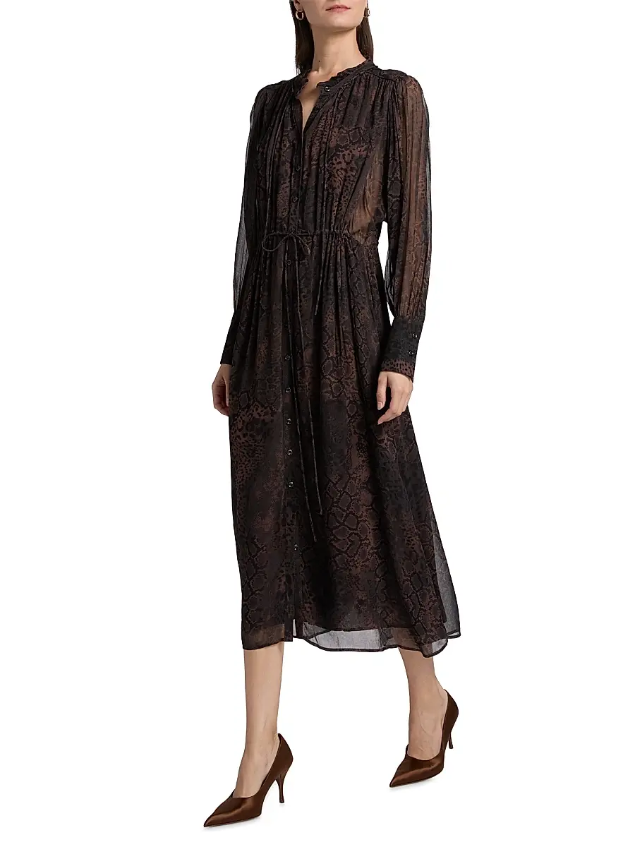 Ba&sh Women's Sahara Snake-Print Midi-Dress | Thumbnail 2 Ba&sh Women's Sahara Snake-Print Midi-Dress | Thumbnail 2
