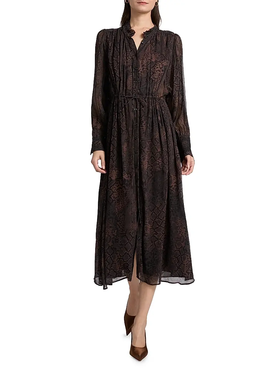 Ba&sh Women's Sahara Snake-Print Midi-Dress | Thumbnail 3 Ba&sh Women's Sahara Snake-Print Midi-Dress | Thumbnail 3