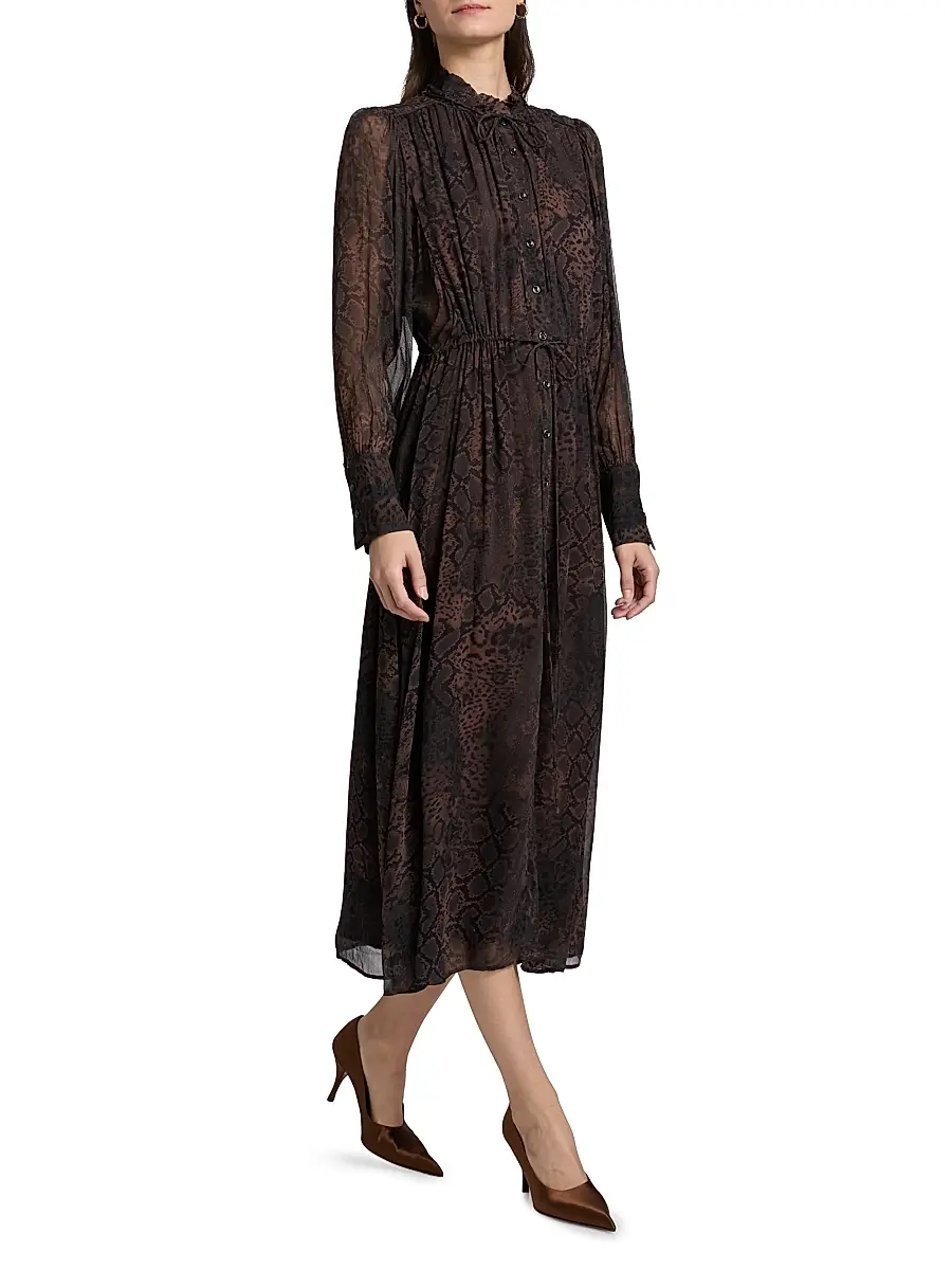Ba&sh Women's Sahara Snake-Print Midi-Dress | Thumbnail 4 Ba&sh Women's Sahara Snake-Print Midi-Dress | Thumbnail 4