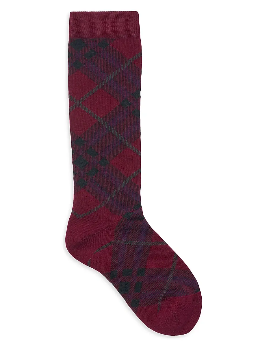 Burberry Men's Check Cotton-Blend Socks - Sash Red | Thumbnail 2