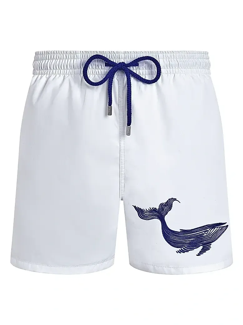 Men's Embroidered Whale Swim Shorts Men's Embroidered Whale Swim Shorts