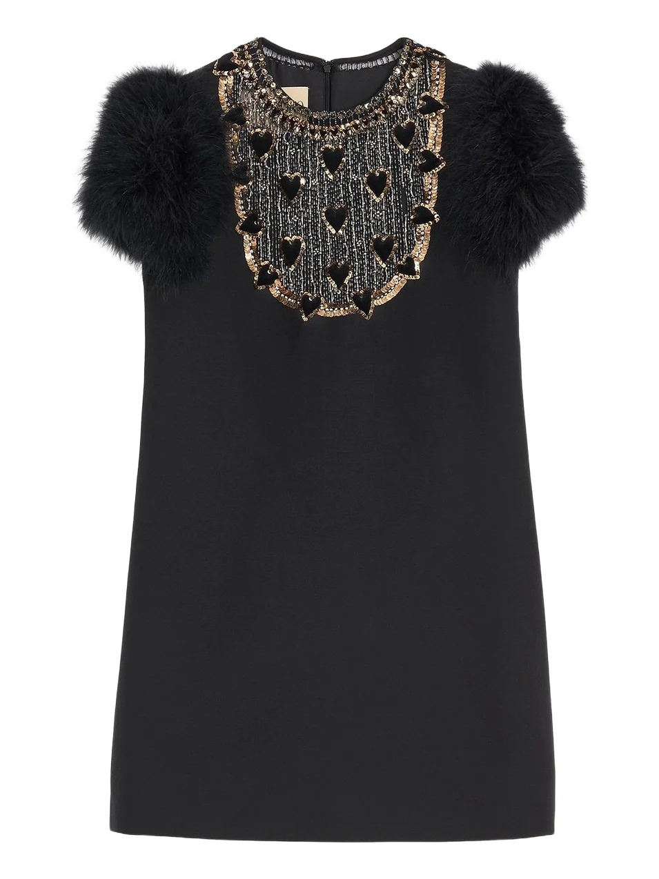 Women's Embroidered Crepe Couture Short Dress Women's Embroidered Crepe Couture Short Dress