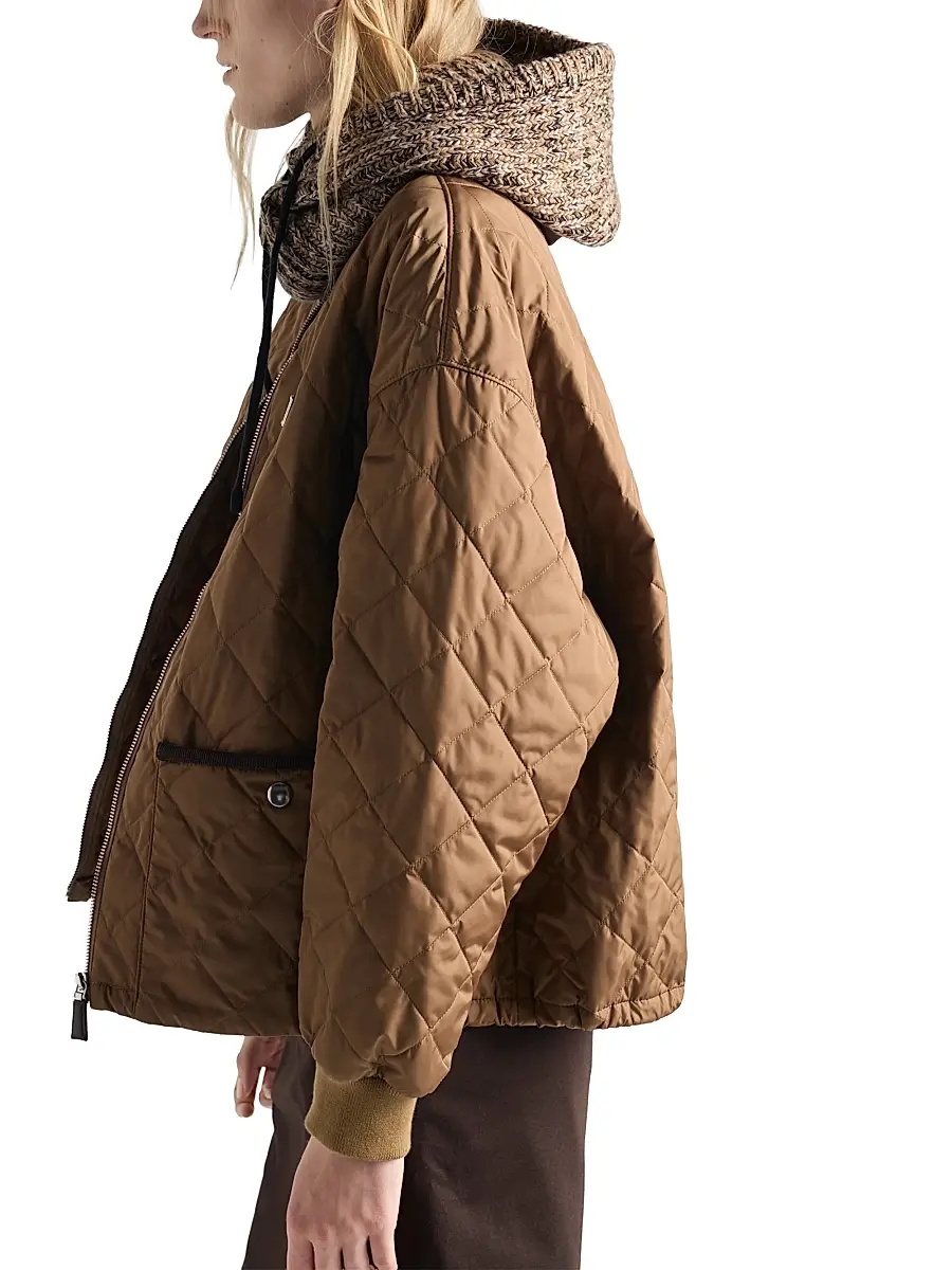 Prada Women's Mélange Knit Hood - Brown | Thumbnail 2