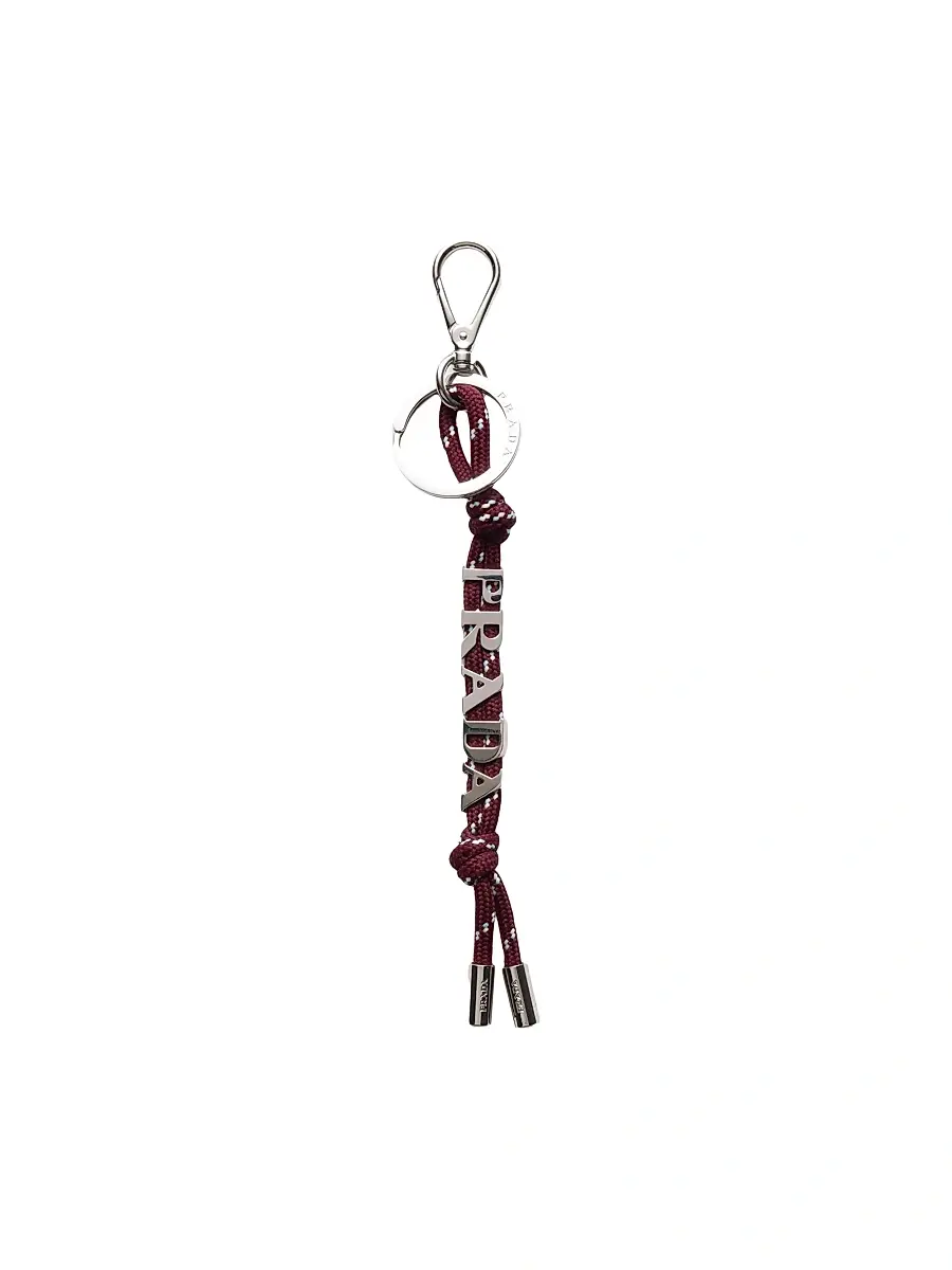 Prada Men's Cord Key Ring - Dark Red | Image 1 Prada Men's Cord Key Ring - Dark Red | Image 1