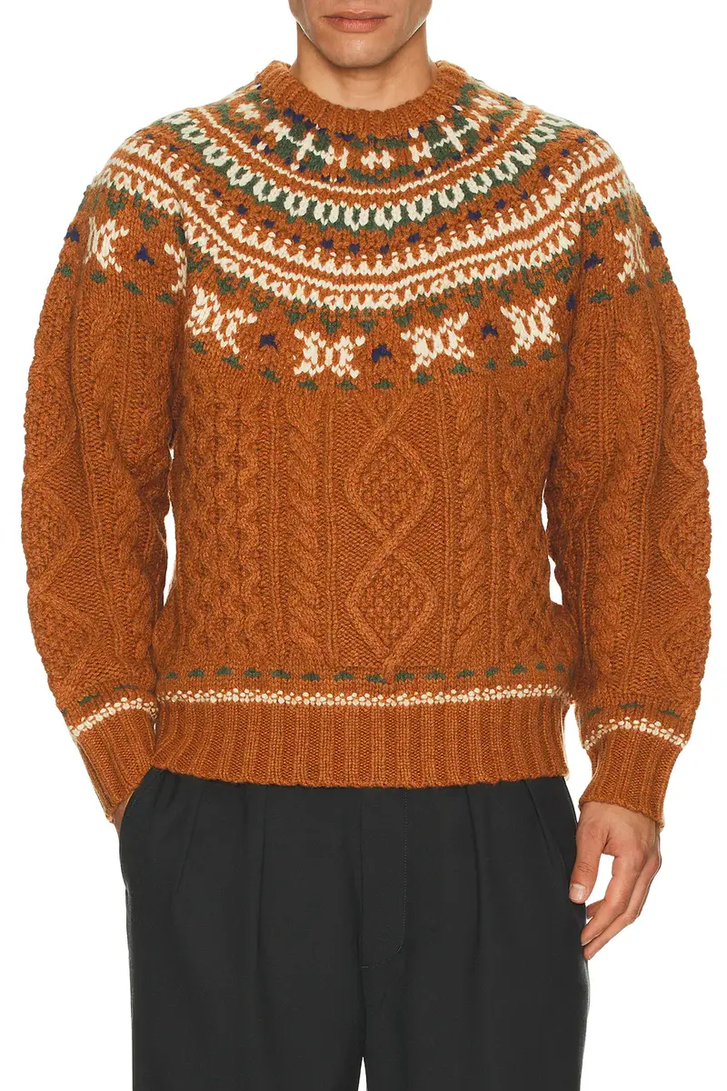 Beams Plus Crew Nordic Cable Sweater | Thumbnail 3