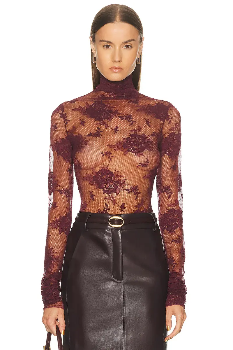 The Andamane Ziggy Lace Turtleneck Bodysuit | Image 1 The Andamane Ziggy Lace Turtleneck Bodysuit | Image 1