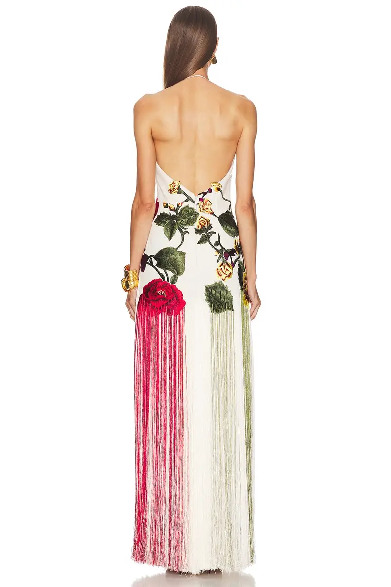 Oscar de la Renta Halter Neck Embroidered Gown | Thumbnail 4 Oscar de la Renta Halter Neck Embroidered Gown | Thumbnail 4