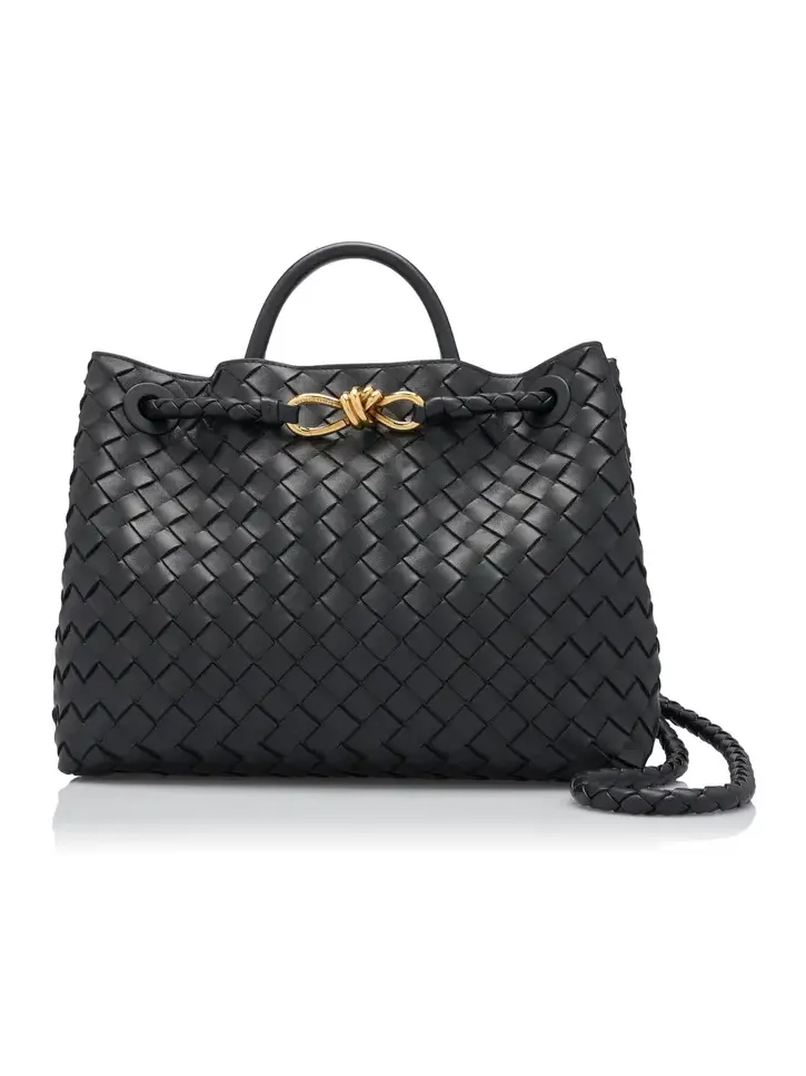 Medium Andiamo Intrecciato Leather Tote Bag Medium Andiamo Intrecciato Leather Tote Bag