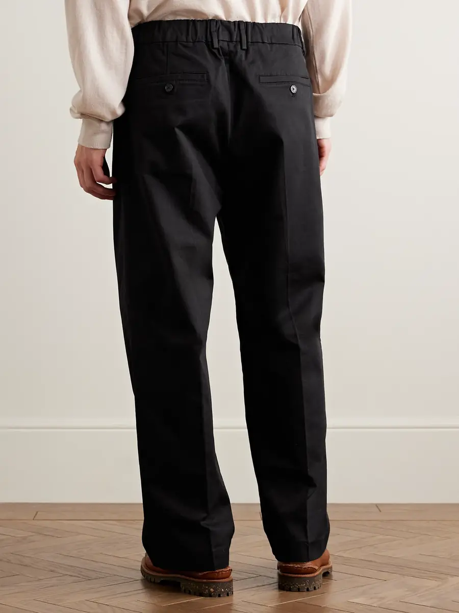 NN07 Kay 1420 Wide-Leg Pleated Organic Cotton-Blend Twill Trousers - Men | Thumbnail 4