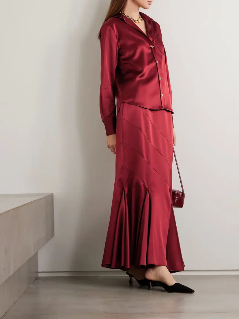 VIOLANTE NESSI Violi Button-embellished Satin Shirt | Thumbnail 2