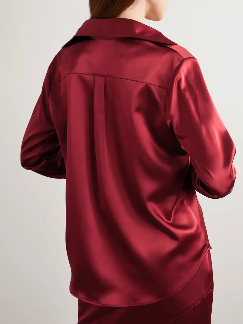 VIOLANTE NESSI Violi Button-embellished Satin Shirt | Thumbnail 4