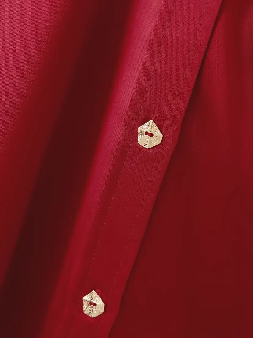 VIOLANTE NESSI Violi Button-embellished Satin Shirt | Thumbnail 5