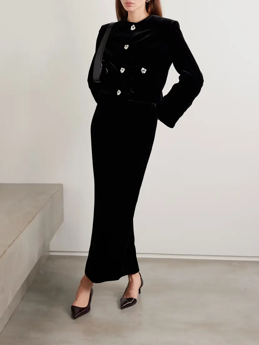 VIOLANTE NESSI Velvet Maxi Skirt | Thumbnail 2 VIOLANTE NESSI Velvet Maxi Skirt | Thumbnail 2