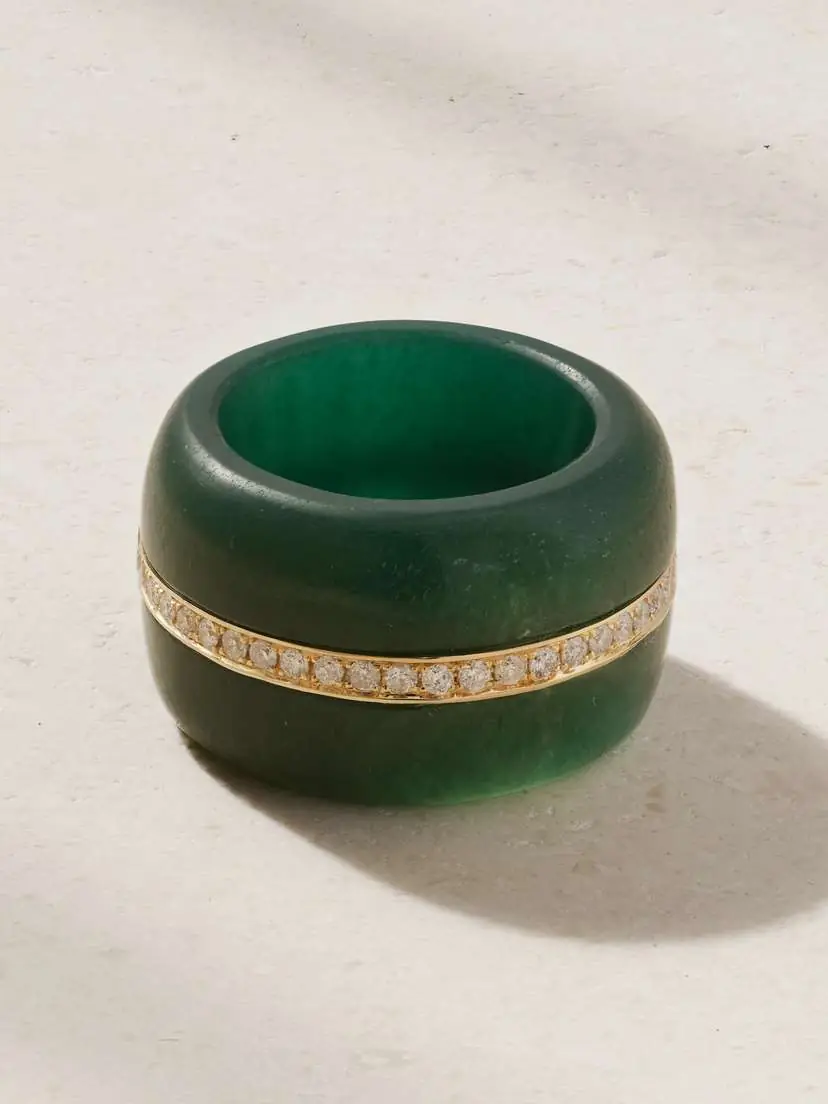 By Pariah Pebble 14-karat Gold, Chalcedony And Diamond Ring - Green | Thumbnail 3 By Pariah Pebble 14-karat Gold, Chalcedony And Diamond Ring - Green | Thumbnail 3