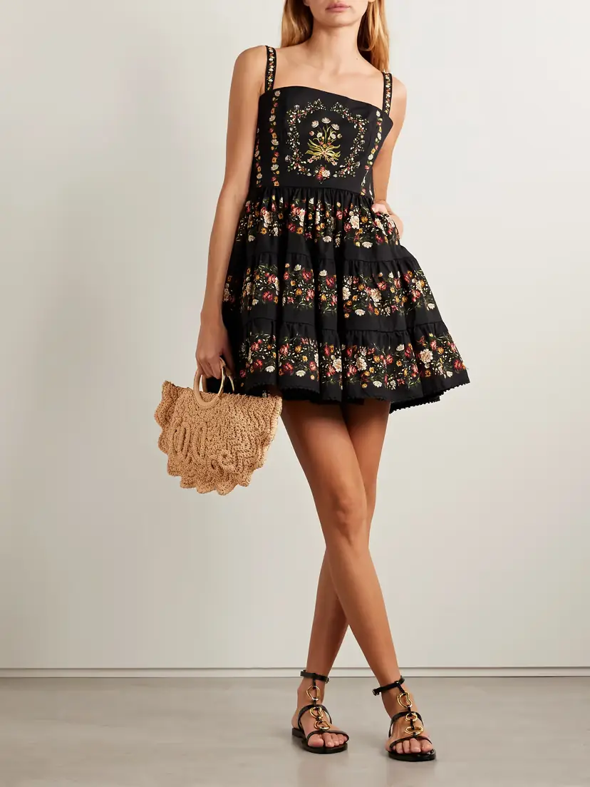 Agua by Agua Bendita Lima Tiered Floral-print Cotton Mini Dress | Thumbnail 2 Agua by Agua Bendita Lima Tiered Floral-print Cotton Mini Dress | Thumbnail 2