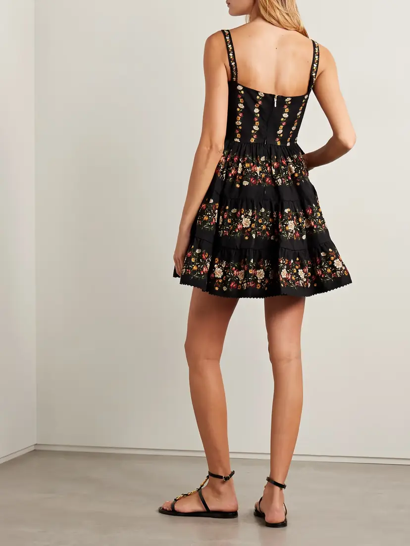 Agua by Agua Bendita Lima Tiered Floral-print Cotton Mini Dress | Thumbnail 3 Agua by Agua Bendita Lima Tiered Floral-print Cotton Mini Dress | Thumbnail 3