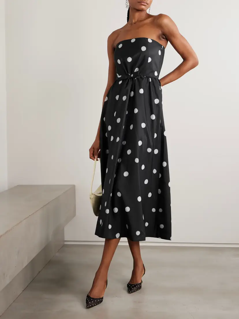 BERNADETTE Bodette Strapless Bow-detailed Polka-dot Taffeta Gown | Thumbnail 2 BERNADETTE Bodette Strapless Bow-detailed Polka-dot Taffeta Gown | Thumbnail 2