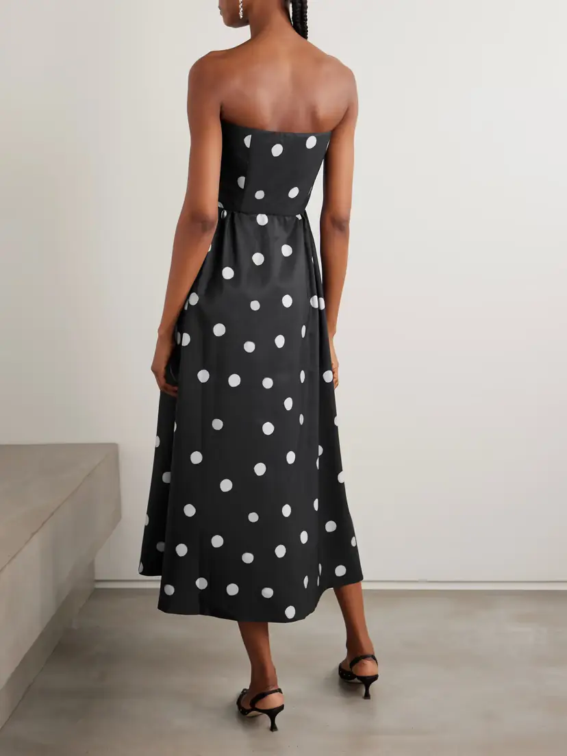 BERNADETTE Bodette Strapless Bow-detailed Polka-dot Taffeta Gown | Thumbnail 3 BERNADETTE Bodette Strapless Bow-detailed Polka-dot Taffeta Gown | Thumbnail 3