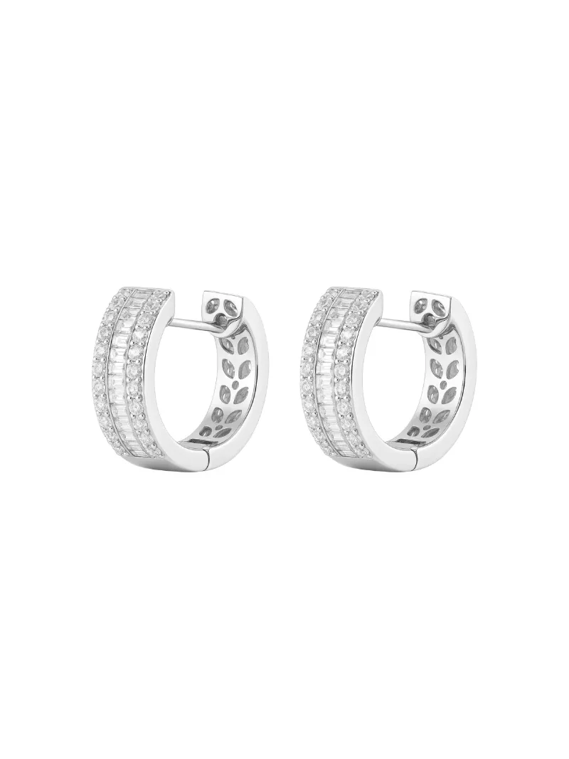 1.10ct Diamond 18K Gold Huggie Hoop Earrings 1.10ct Diamond 18K Gold Huggie Hoop Earrings