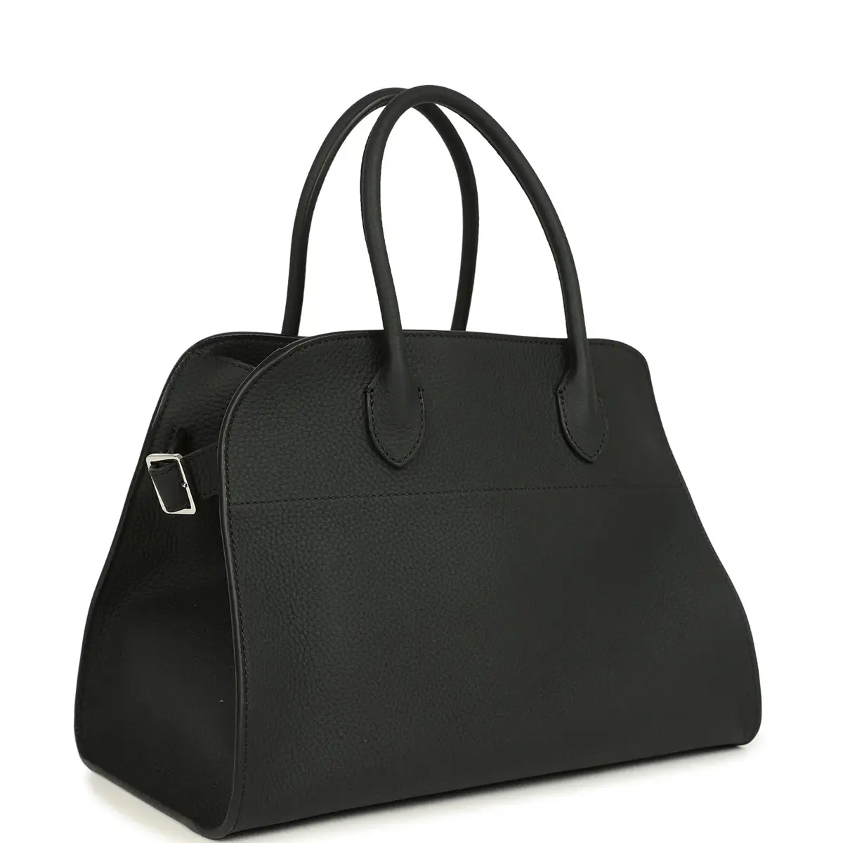 The Row The Row Soft Margaux 12 Bag Black Calfskin Silver Hardware | Thumbnail 2 The Row The Row Soft Margaux 12 Bag Black Calfskin Silver Hardware | Thumbnail 2