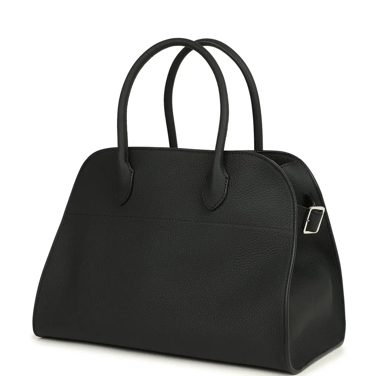 The Row The Row Soft Margaux 12 Bag Black Calfskin Silver Hardware | Thumbnail 4 The Row The Row Soft Margaux 12 Bag Black Calfskin Silver Hardware | Thumbnail 4