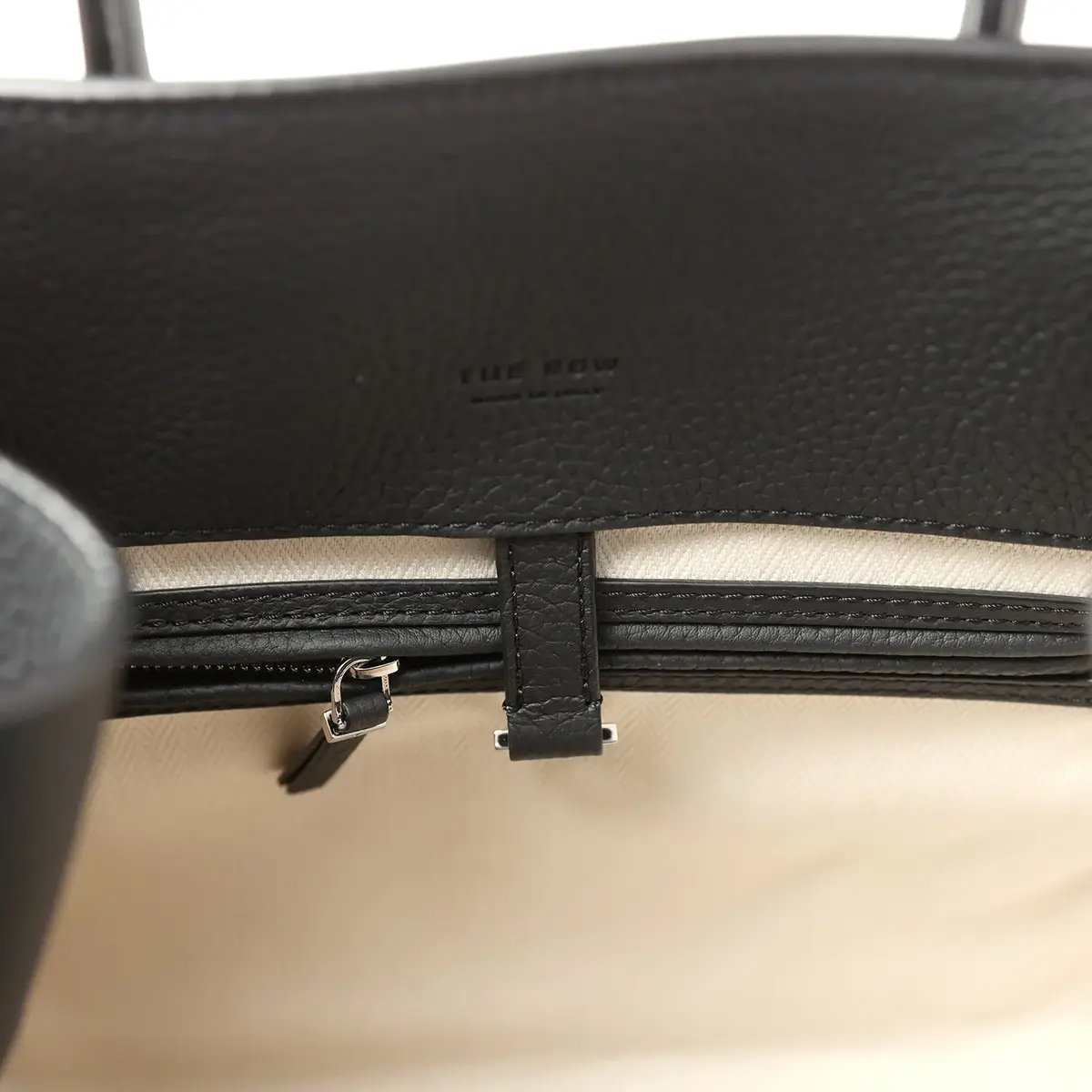 The Row The Row Soft Margaux 12 Bag Black Calfskin Silver Hardware | Thumbnail 8 The Row The Row Soft Margaux 12 Bag Black Calfskin Silver Hardware | Thumbnail 8