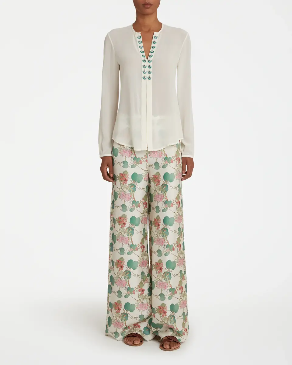 Emporio Sirenuse Lauren Blouse with Embroidery Beads | Thumbnail 2 Emporio Sirenuse Lauren Blouse with Embroidery Beads | Thumbnail 2