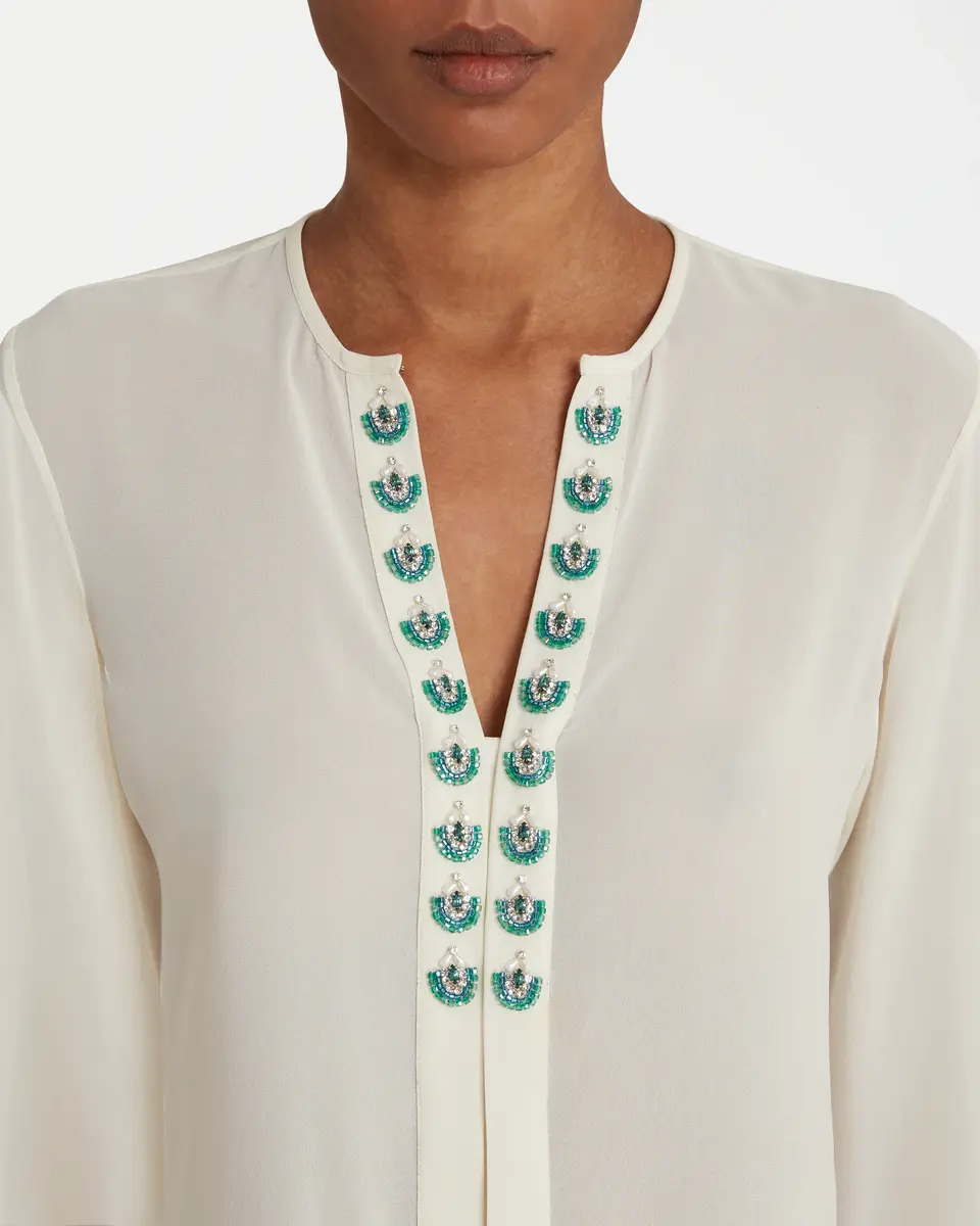 Emporio Sirenuse Lauren Blouse with Embroidery Beads | Thumbnail 5 Emporio Sirenuse Lauren Blouse with Embroidery Beads | Thumbnail 5